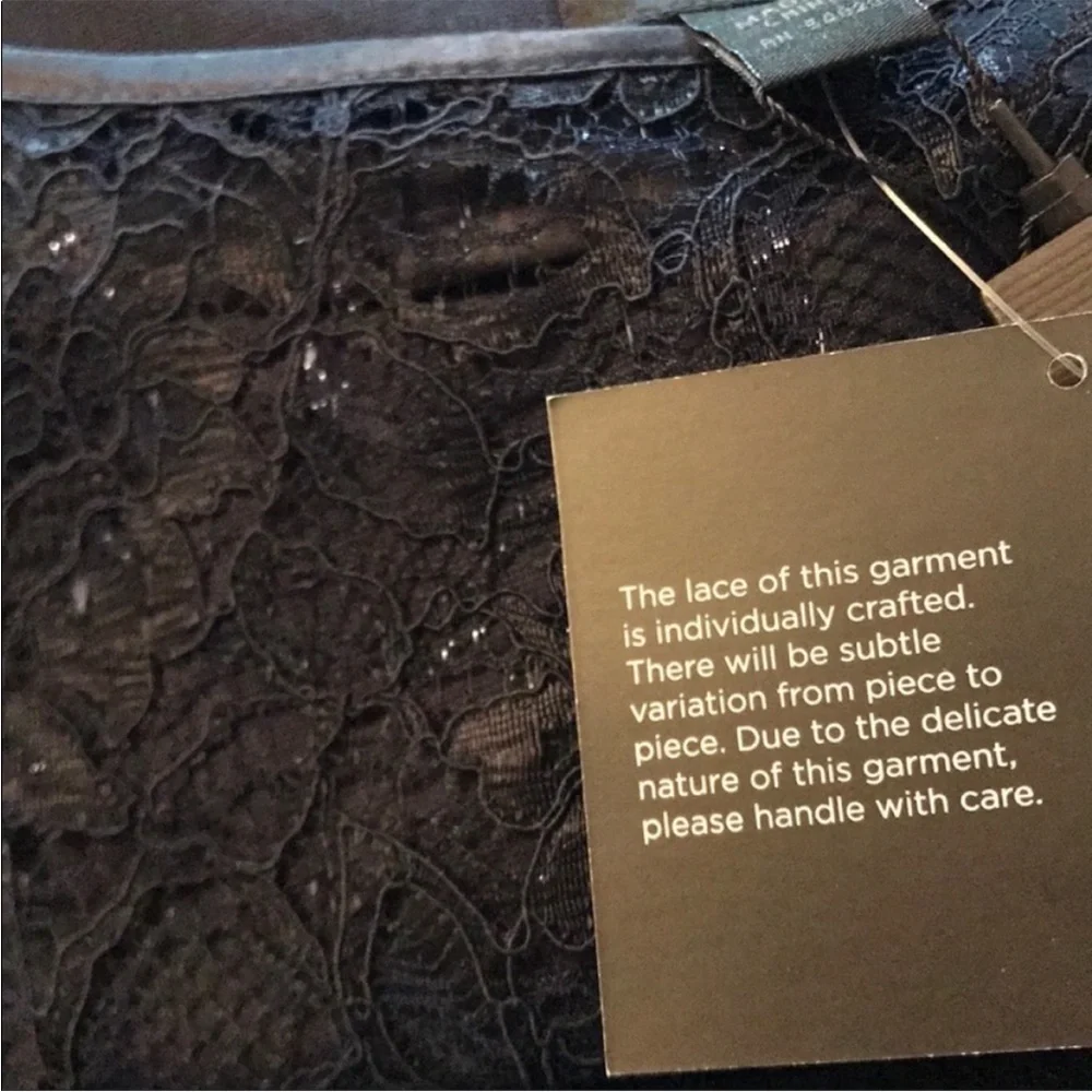 $270 Banana Republic Navy Blue Lace Dress Subtle Shimmer, Size 14 w/ STRETCH NWT - Picture 10 of 11